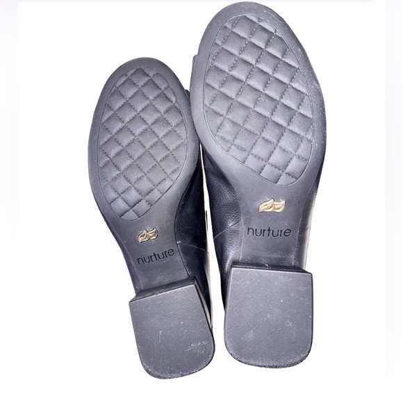 NURTURE black pebble grain leather PRESLEA chunky heels women’s shoes size 6 - Picture 7 of 14